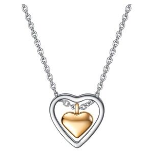 Two-Tone Heart Pendant Necklace